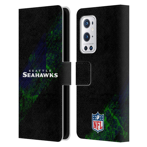 NFL Seattle Seahawks Logo Blur Leather Book Wallet Case Cover For OnePlus 9 Pro