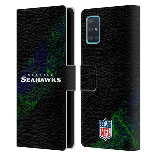 NFL Seattle Seahawks Logo Blur Leather Book Wallet Case Cover For Samsung Galaxy A51 (2019)