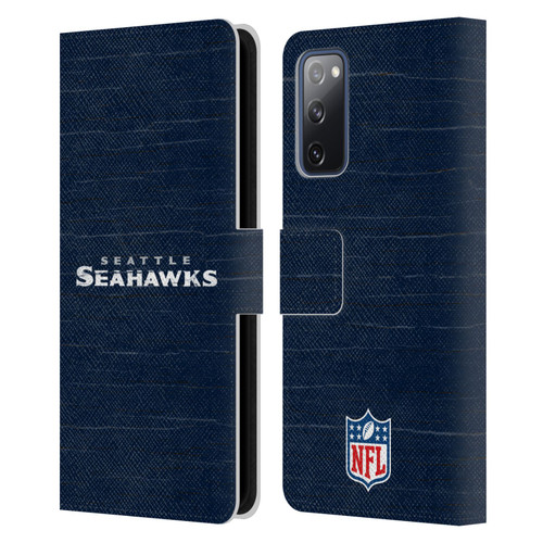 NFL Seattle Seahawks Logo Distressed Look Leather Book Wallet Case Cover For Samsung Galaxy S20 FE / 5G