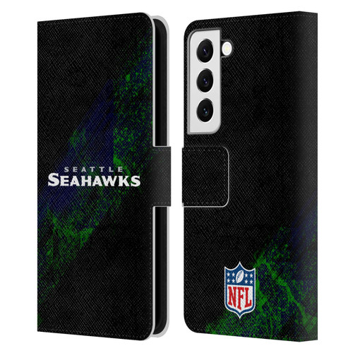 NFL Seattle Seahawks Logo Blur Leather Book Wallet Case Cover For Samsung Galaxy S22 5G