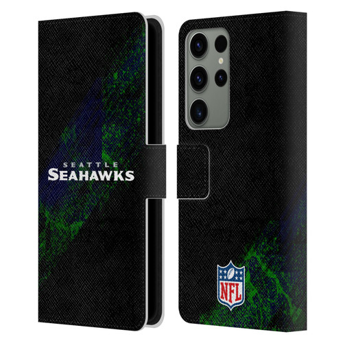 NFL Seattle Seahawks Logo Blur Leather Book Wallet Case Cover For Samsung Galaxy S23 Ultra 5G