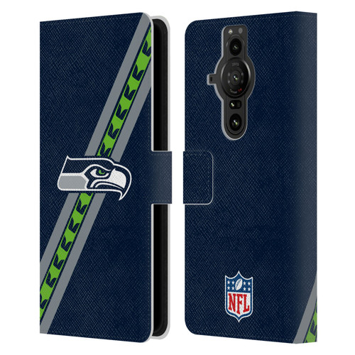 NFL Seattle Seahawks Logo Stripes Leather Book Wallet Case Cover For Sony Xperia Pro-I