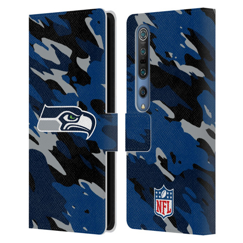 NFL Seattle Seahawks Logo Camou Leather Book Wallet Case Cover For Xiaomi Mi 10 5G / Mi 10 Pro 5G