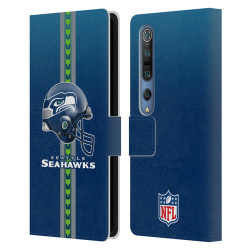 NFL Seattle Seahawks Logo Helmet Leather Book Wallet Case Cover For Xiaomi Mi 10 5G / Mi 10 Pro 5G
