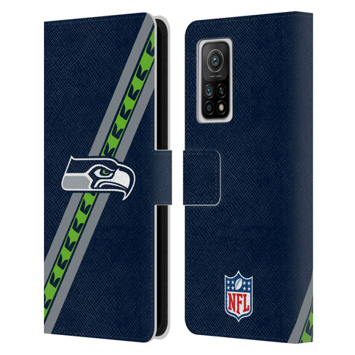 NFL Seattle Seahawks Logo Stripes Leather Book Wallet Case Cover For Xiaomi Mi 10T 5G