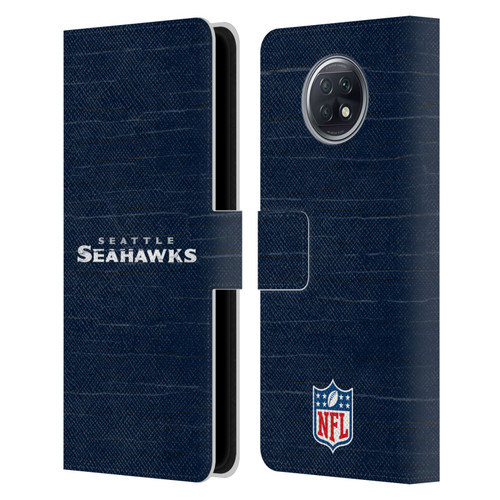 NFL Seattle Seahawks Logo Distressed Look Leather Book Wallet Case Cover For Xiaomi Redmi Note 9T 5G