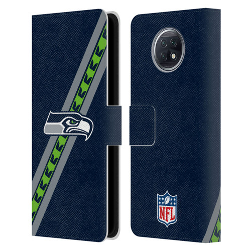 NFL Seattle Seahawks Logo Stripes Leather Book Wallet Case Cover For Xiaomi Redmi Note 9T 5G