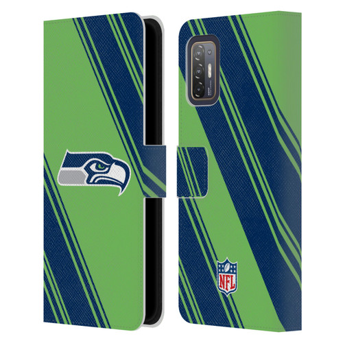 NFL Seattle Seahawks Artwork Stripes Leather Book Wallet Case Cover For HTC Desire 21 Pro 5G