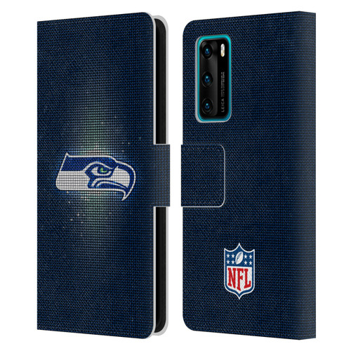 NFL Seattle Seahawks Artwork LED Leather Book Wallet Case Cover For Huawei P40 5G