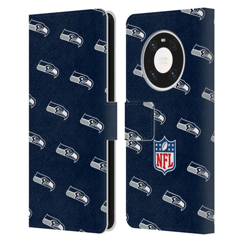 NFL Seattle Seahawks Artwork Patterns Leather Book Wallet Case Cover For Huawei Mate 40 Pro 5G