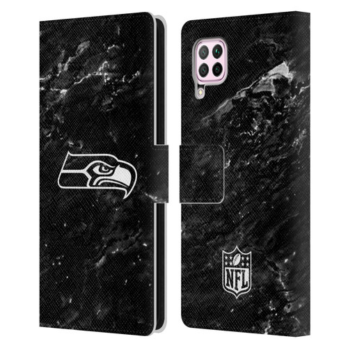 NFL Seattle Seahawks Artwork Marble Leather Book Wallet Case Cover For Huawei Nova 6 SE / P40 Lite