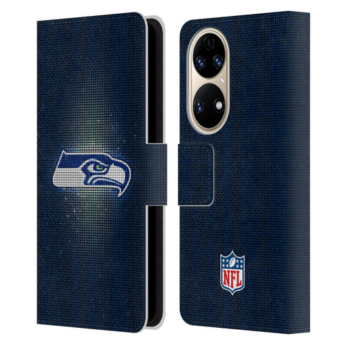 NFL Seattle Seahawks Artwork LED Leather Book Wallet Case Cover For Huawei P50