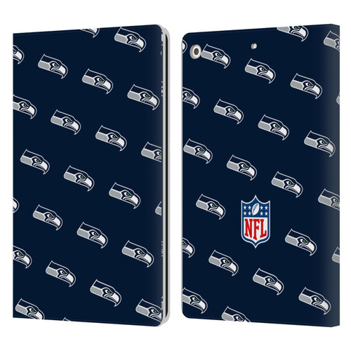 NFL Seattle Seahawks Artwork Patterns Leather Book Wallet Case Cover For Apple iPad 10.2 2019/2020/2021