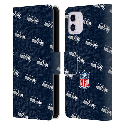 NFL Seattle Seahawks Artwork Patterns Leather Book Wallet Case Cover For Apple iPhone 11