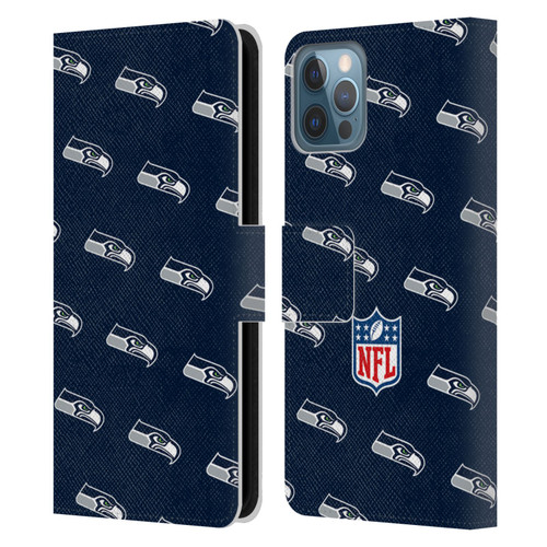 NFL Seattle Seahawks Artwork Patterns Leather Book Wallet Case Cover For Apple iPhone 12 / iPhone 12 Pro