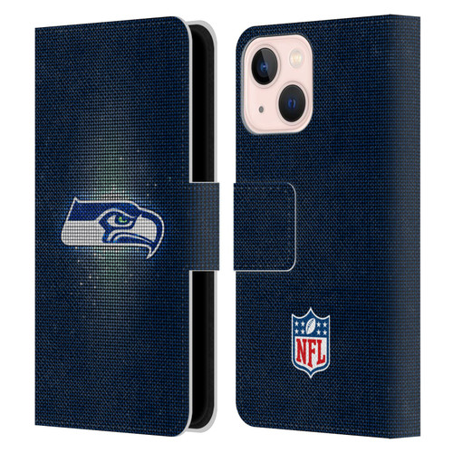 NFL Seattle Seahawks Artwork LED Leather Book Wallet Case Cover For Apple iPhone 13 Mini