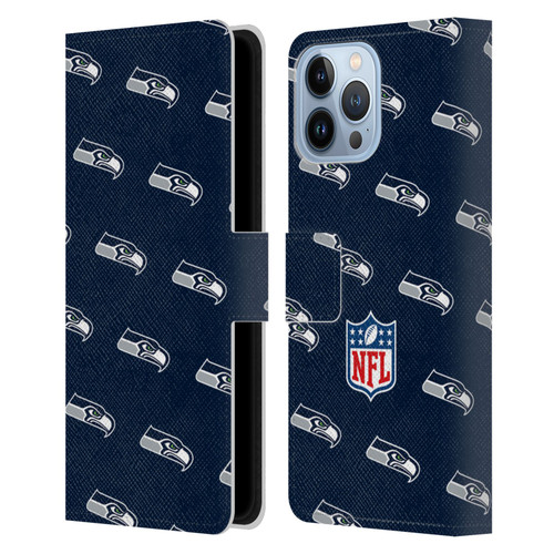 NFL Seattle Seahawks Artwork Patterns Leather Book Wallet Case Cover For Apple iPhone 13 Pro Max