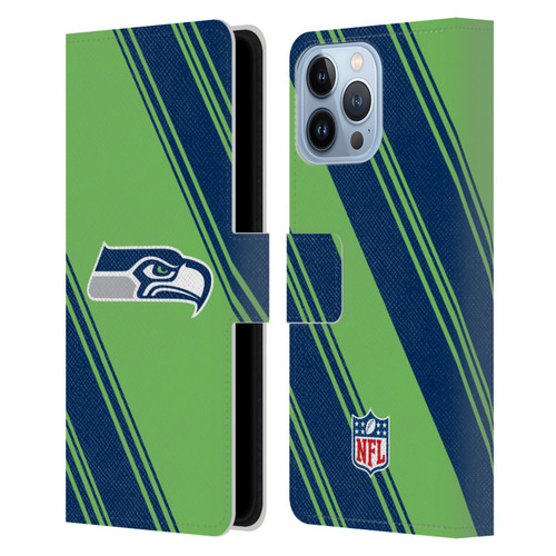 NFL Seattle Seahawks Artwork Stripes Leather Book Wallet Case Cover For Apple iPhone 13 Pro Max