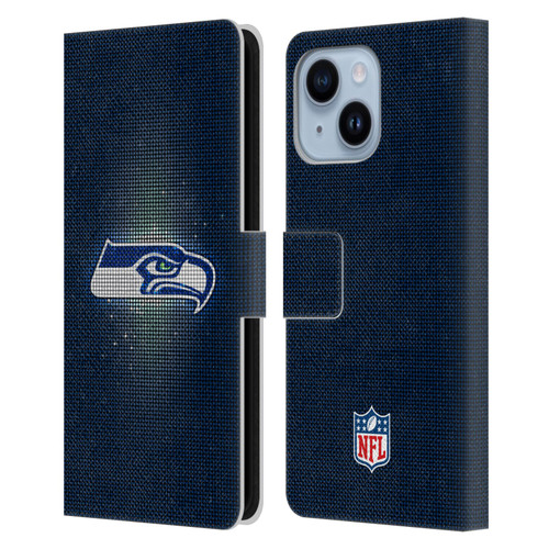 NFL Seattle Seahawks Artwork LED Leather Book Wallet Case Cover For Apple iPhone 14 Plus