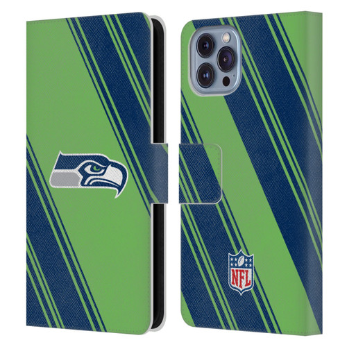 NFL Seattle Seahawks Artwork Stripes Leather Book Wallet Case Cover For Apple iPhone 14