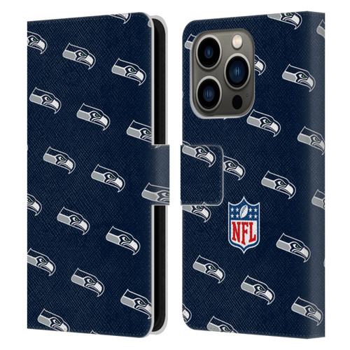 NFL Seattle Seahawks Artwork Patterns Leather Book Wallet Case Cover For Apple iPhone 14 Pro