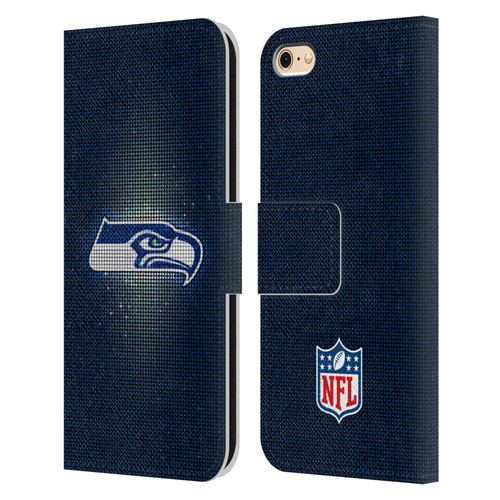 NFL Seattle Seahawks Artwork LED Leather Book Wallet Case Cover For Apple iPhone 6 / iPhone 6s