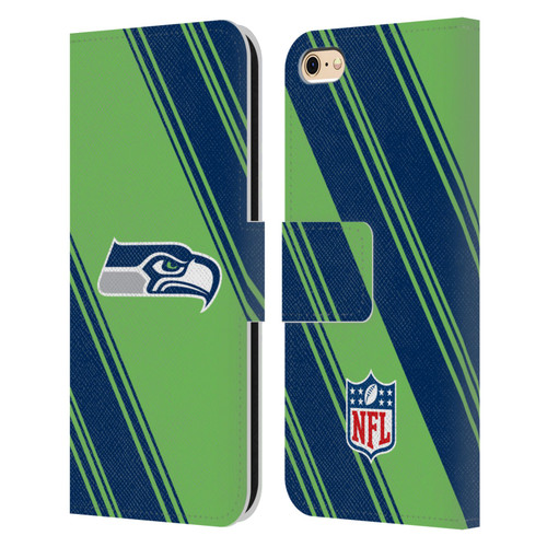 NFL Seattle Seahawks Artwork Stripes Leather Book Wallet Case Cover For Apple iPhone 6 / iPhone 6s