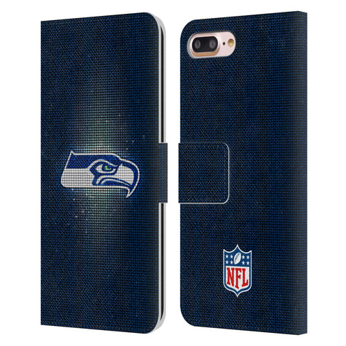NFL Seattle Seahawks Artwork LED Leather Book Wallet Case Cover For Apple iPhone 7 Plus / iPhone 8 Plus
