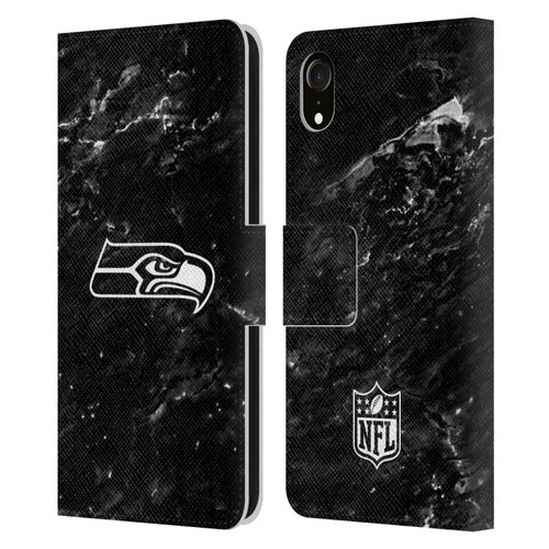NFL Seattle Seahawks Artwork Marble Leather Book Wallet Case Cover For Apple iPhone XR