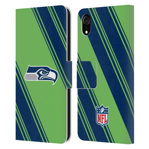 NFL Seattle Seahawks Artwork Stripes Leather Book Wallet Case Cover For Apple iPhone XR