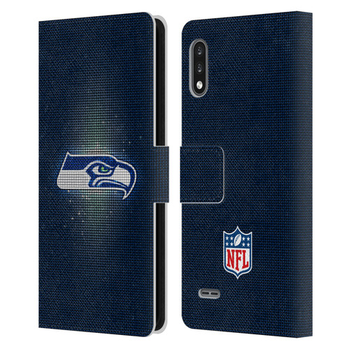 NFL Seattle Seahawks Artwork LED Leather Book Wallet Case Cover For LG K22