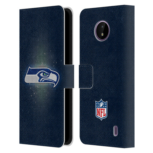 NFL Seattle Seahawks Artwork LED Leather Book Wallet Case Cover For Nokia C10 / C20