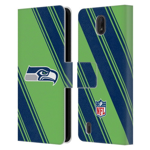 NFL Seattle Seahawks Artwork Stripes Leather Book Wallet Case Cover For Nokia C01 Plus/C1 2nd Edition