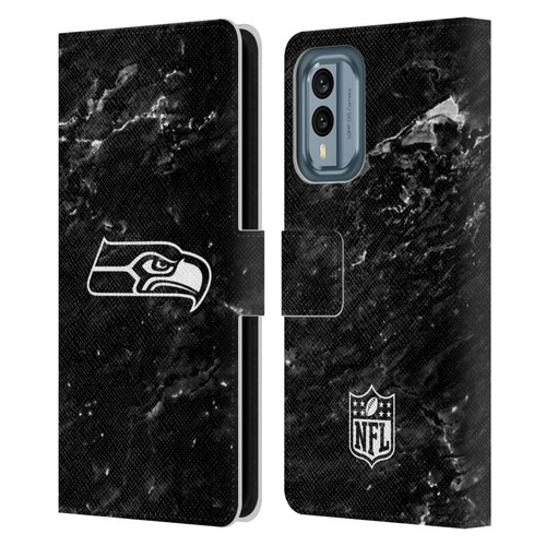 NFL Seattle Seahawks Artwork Marble Leather Book Wallet Case Cover For Nokia X30
