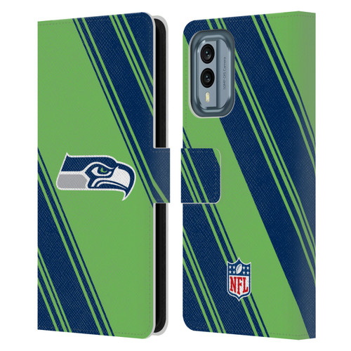 NFL Seattle Seahawks Artwork Stripes Leather Book Wallet Case Cover For Nokia X30
