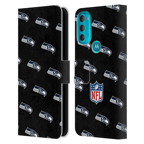 NFL Seattle Seahawks Artwork Patterns Leather Book Wallet Case Cover For Motorola Moto G71 5G