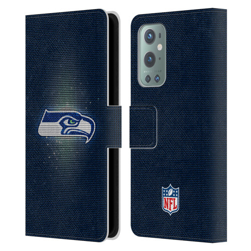 NFL Seattle Seahawks Artwork LED Leather Book Wallet Case Cover For OnePlus 9