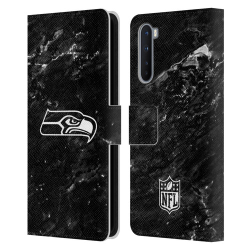 NFL Seattle Seahawks Artwork Marble Leather Book Wallet Case Cover For OnePlus Nord 5G