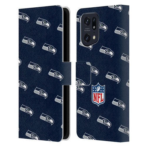 NFL Seattle Seahawks Artwork Patterns Leather Book Wallet Case Cover For OPPO Find X5