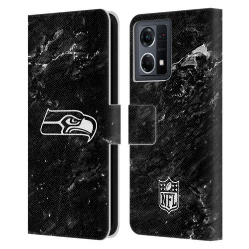 NFL Seattle Seahawks Artwork Marble Leather Book Wallet Case Cover For OPPO Reno8 4G