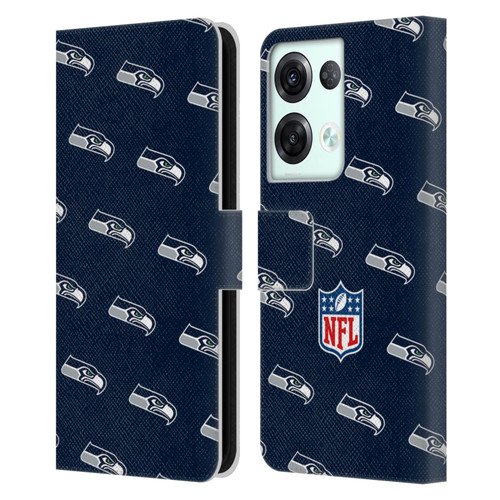 NFL Seattle Seahawks Artwork Patterns Leather Book Wallet Case Cover For OPPO Reno8 Pro