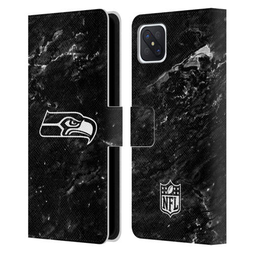 NFL Seattle Seahawks Artwork Marble Leather Book Wallet Case Cover For OPPO Reno4 Z 5G