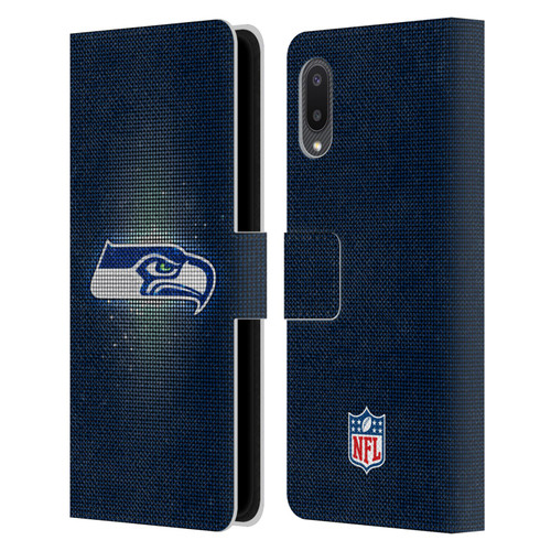 NFL Seattle Seahawks Artwork LED Leather Book Wallet Case Cover For Samsung Galaxy A02/M02 (2021)