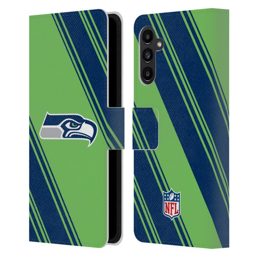 NFL Seattle Seahawks Artwork Stripes Leather Book Wallet Case Cover For Samsung Galaxy A13 5G (2021)