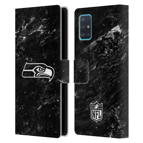 NFL Seattle Seahawks Artwork Marble Leather Book Wallet Case Cover For Samsung Galaxy A51 (2019)