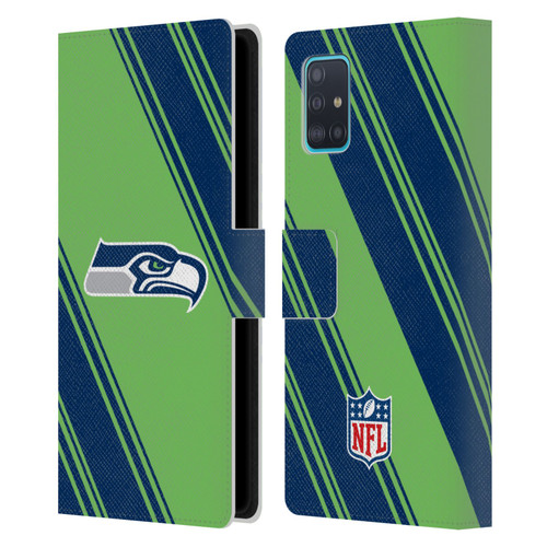 NFL Seattle Seahawks Artwork Stripes Leather Book Wallet Case Cover For Samsung Galaxy A51 (2019)