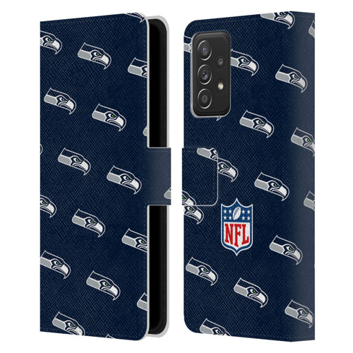 NFL Seattle Seahawks Artwork Patterns Leather Book Wallet Case Cover For Samsung Galaxy A52 / A52s / 5G (2021)