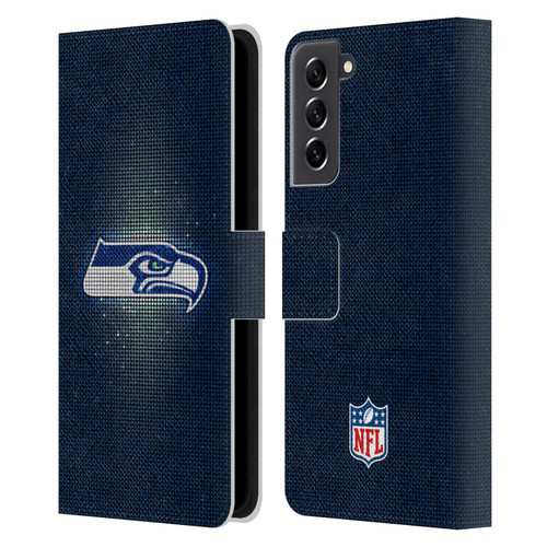 NFL Seattle Seahawks Artwork LED Leather Book Wallet Case Cover For Samsung Galaxy S21 FE 5G
