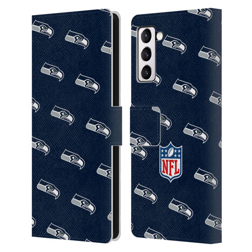 NFL Seattle Seahawks Artwork Patterns Leather Book Wallet Case Cover For Samsung Galaxy S21+ 5G
