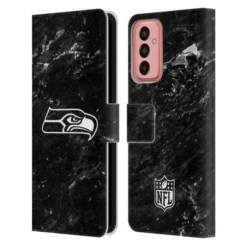 NFL Seattle Seahawks Artwork Marble Leather Book Wallet Case Cover For Samsung Galaxy M13 (2022)